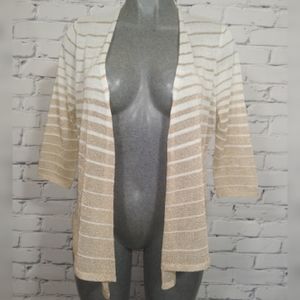 Chico's  sparkle, asymmetrical open cardigan sz 1